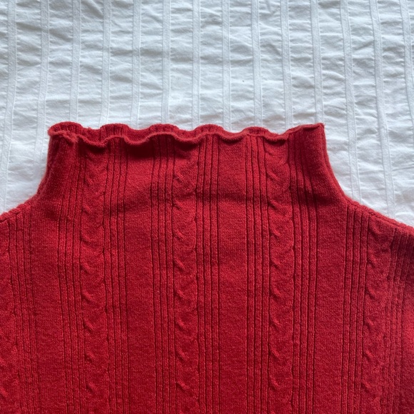 Red Mock Neck Long Sleeve Top - Picture 2 of 3